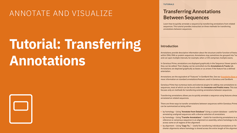 Tutorial transferring annotations